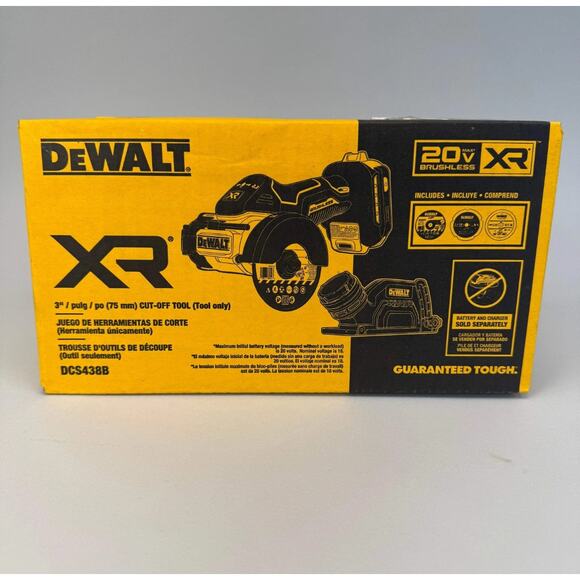 New Dewalt DCS438B 20V 20 Volt Max XR 3" Cordless Brushless Cut Off Tool (NIB) - Picture 1 of 2